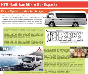 KTB Hadirkan Mikro Bus Espasio Ekstra Nyaman, Kabin Lebih Lega [LP]