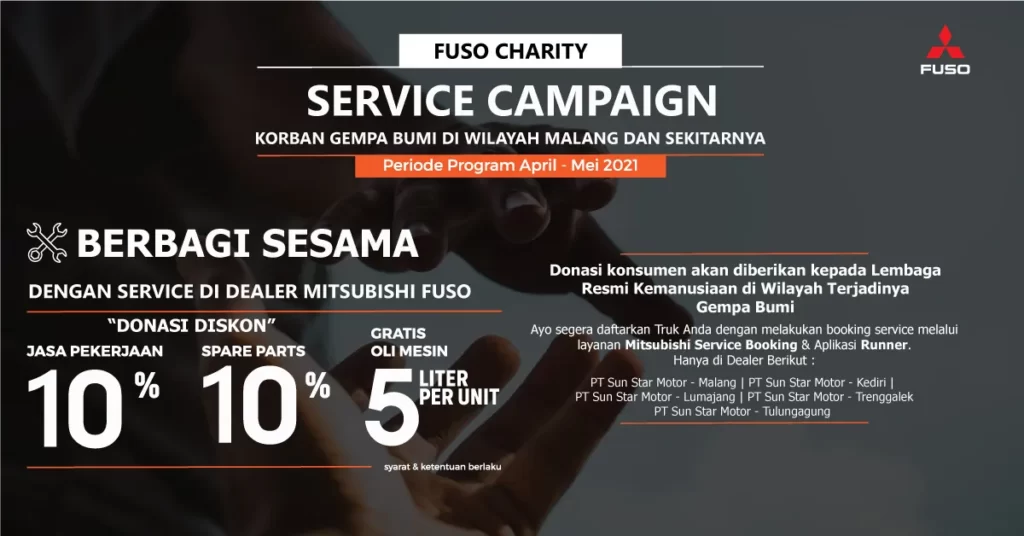Mitsubishi FUSO Bantu Pelanggan Bangkit Pasca Gempa di Malang