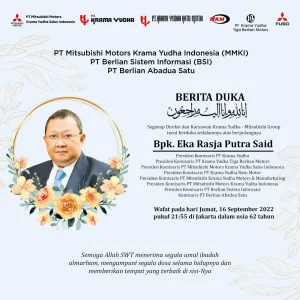 [BERITA DUKA CITA] TURUT BERDUKA CITA ATAS BERPULANGNYA BAPAK EKA RASJA PUTRA SAID, PRESIDEN KOMISARIS PT KRAMA YUDHA TIGA BERLIAN MOTORS,