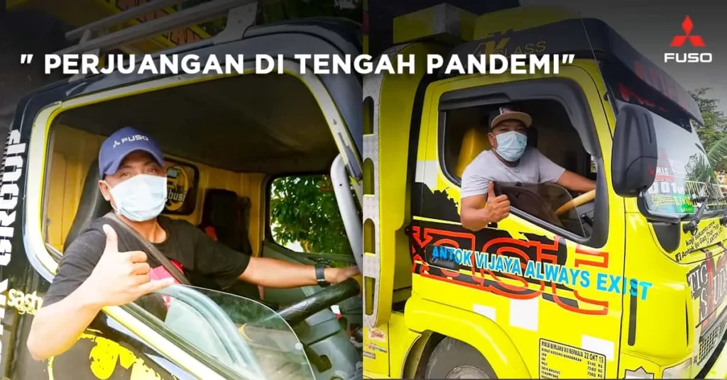 Pengemudi Truk Mitsubishi Fuso Tetap Bekerja Agar Roda Distribusi Kebutuhan Pokok Tetap Berjalan