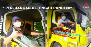 Pengemudi Truk Mitsubishi Fuso Tetap Bekerja Agar Roda Distribusi Kebutuhan Pokok Tetap Berjalan