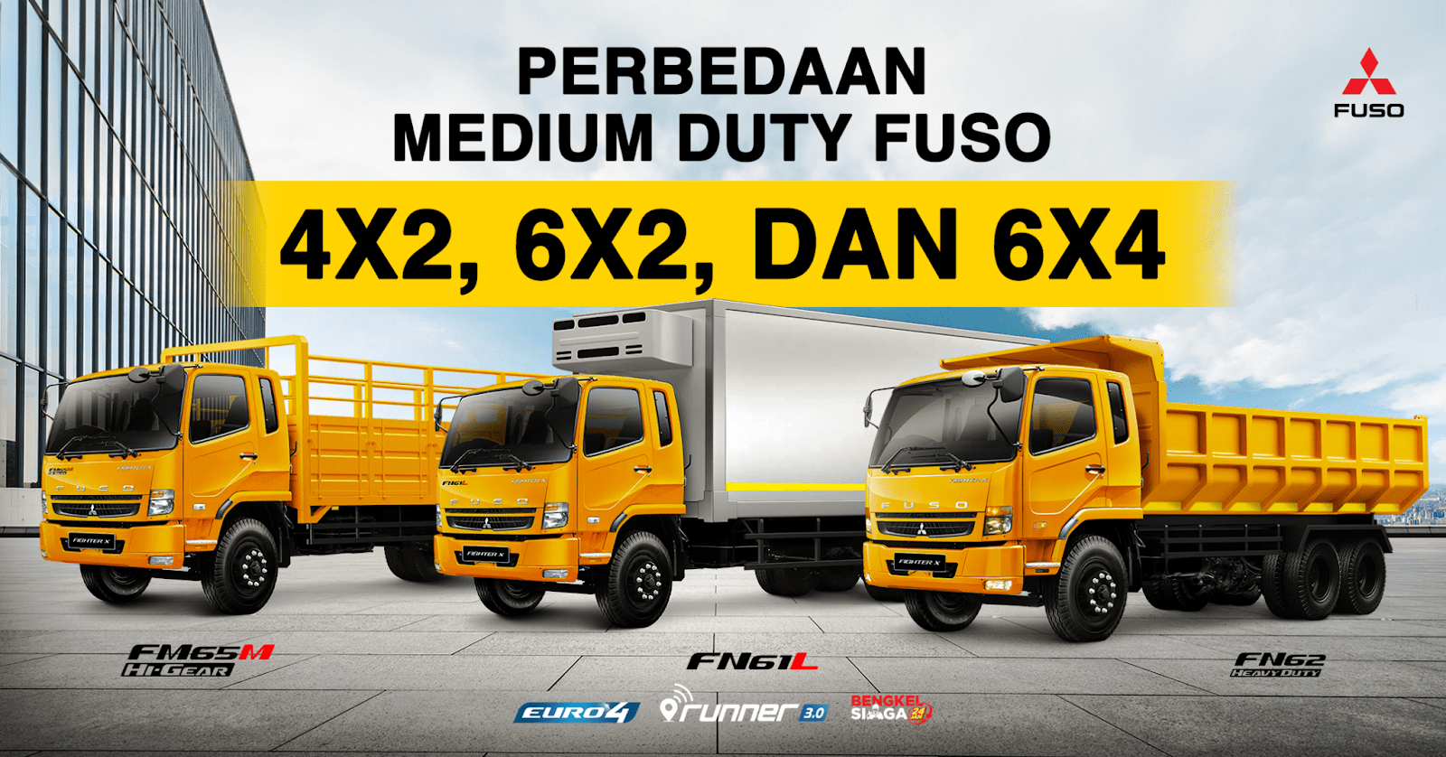 Perbedaan Medium Duty Fuso 4×2, 6×2, dan 6×4