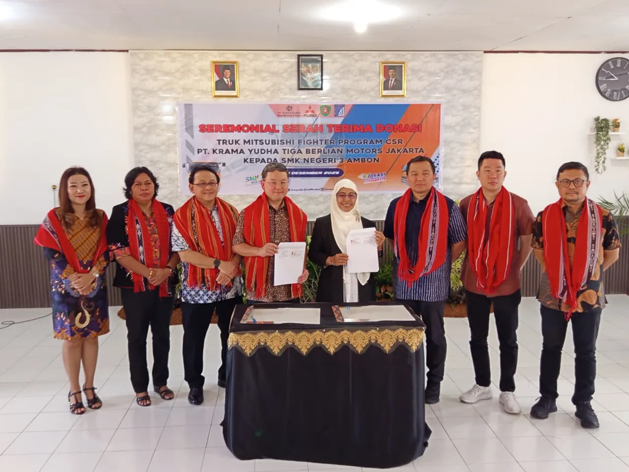 Konsisten Tingkatkan Kualitas Pendidikan Kejuruan di Indonesia, KTB Mendonasikan Mitsubishi Fuso Fighter Kepada SMK Negeri 3 Ambon